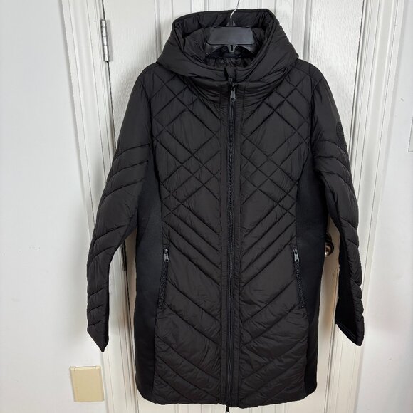 Bernardo Hooded Quilted Puffer Jacket in Black Women's Size XL - Picture 1 of 10